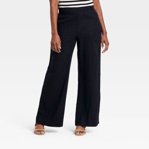 A New Day linen blend pull on pants in size XS | black